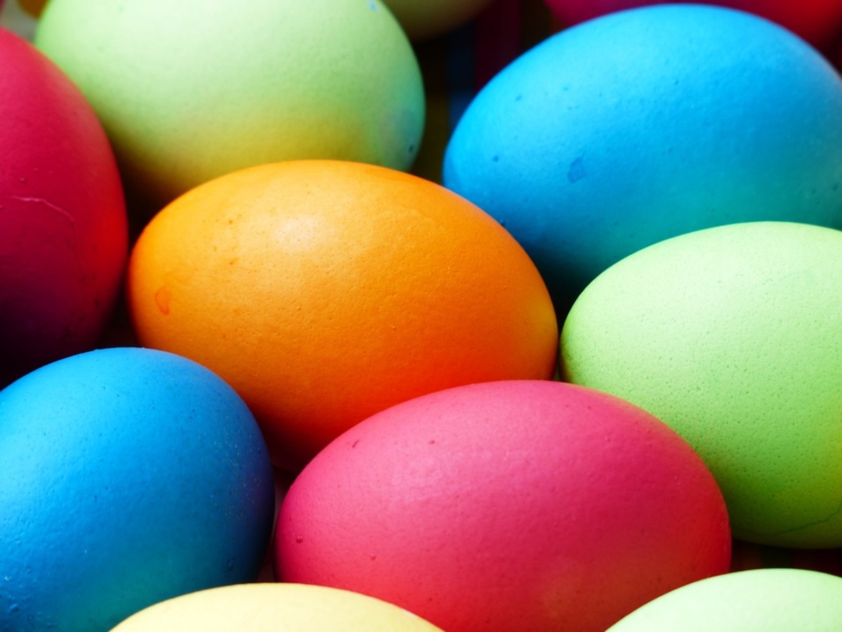 Colorful Dyed Easter Eggs