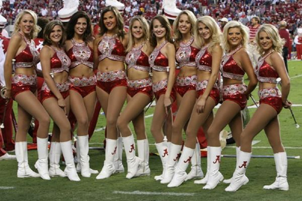 Cheerleaders in a group photo.
