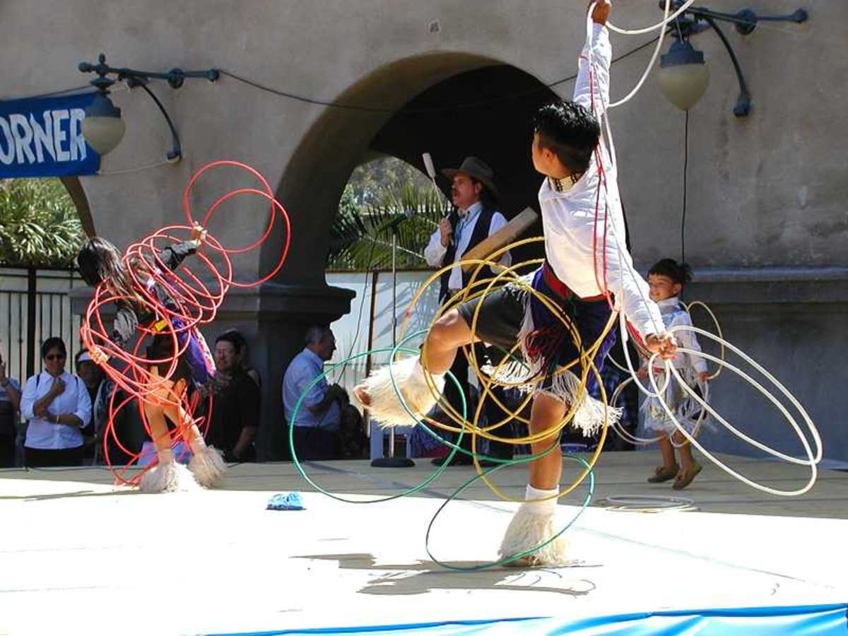 Hoop Dance. Performance from a 2001 pow wow.