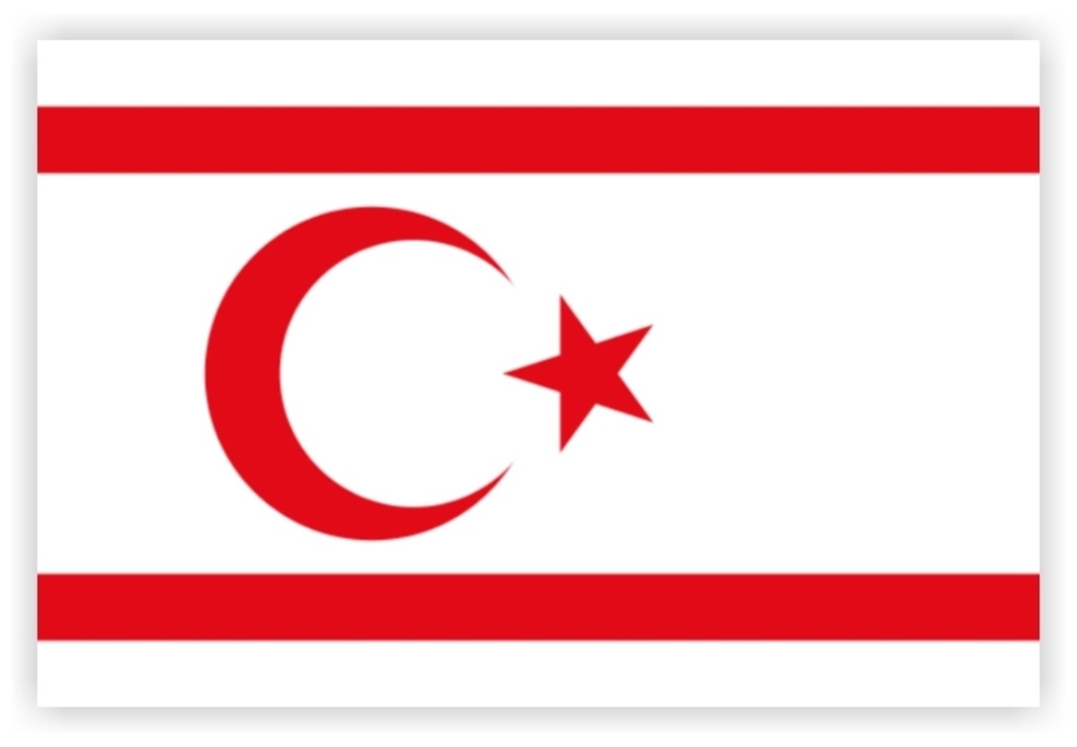 The flag of the Turkish Republic of Northern Cyprus, a de facto state
