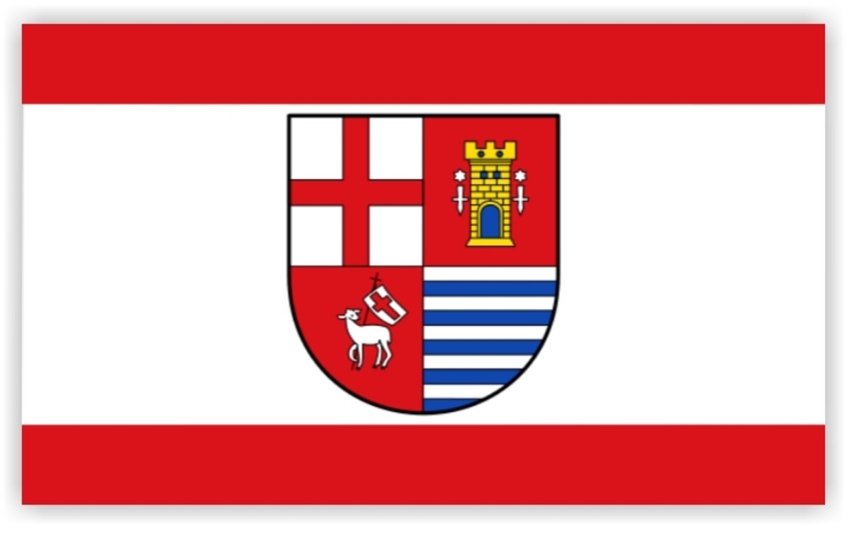 Flag of Bitburg-Prüm, a district in the Rhineland-Palatinate, Germany