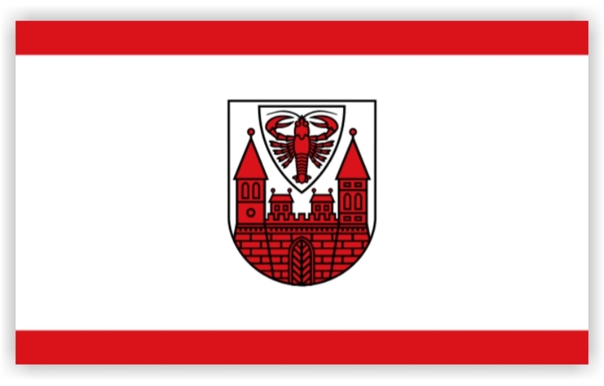 Flag of Cottbus, a German university city and second largest city in Brandenburg