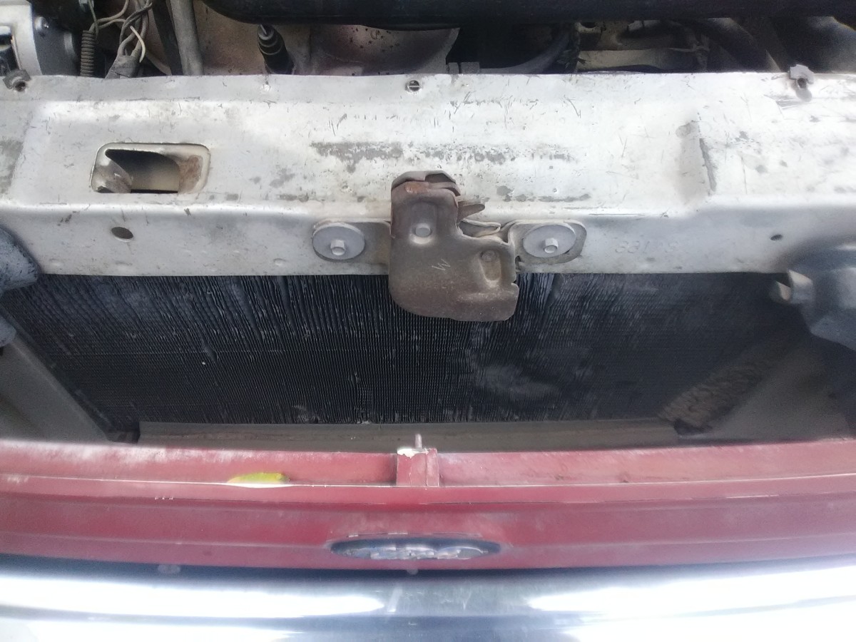 Remove buildup from the front of the radiator block.