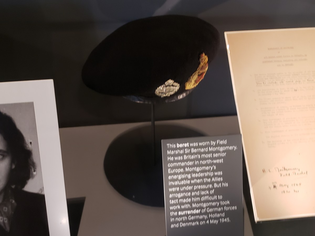 Field Marshal Bernard Montgomery's famous beret. 