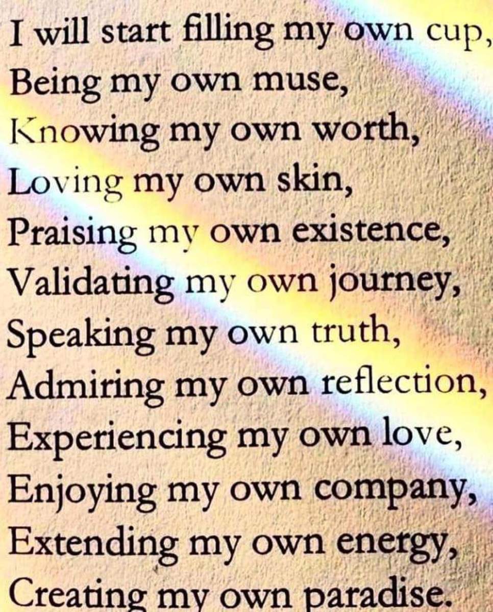 The only way out of abuse, is self love and self worth. That doesn't mean aid won't help along the way; it just means the same inner work needs to be done in order to really heal.