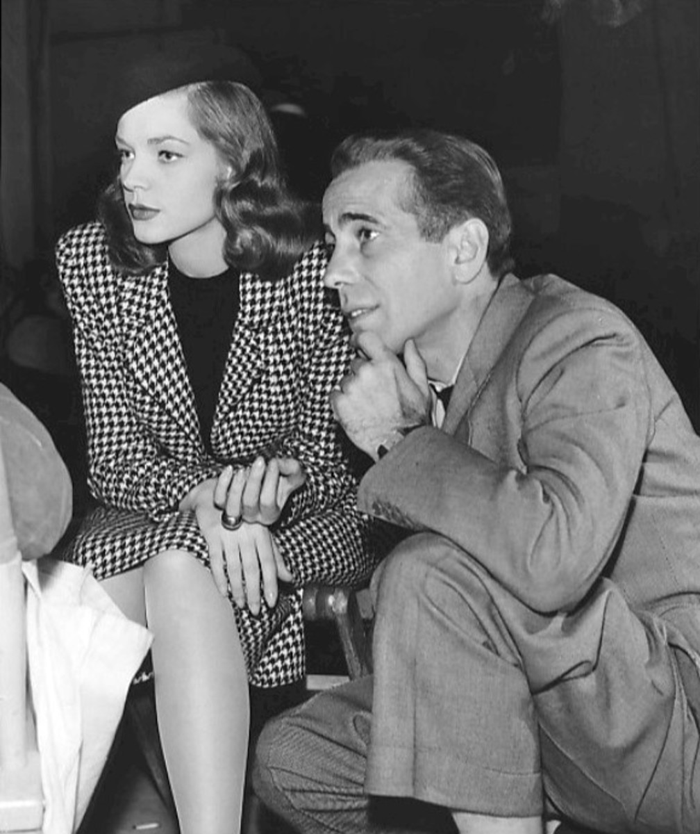 Much is made about the real-life chemistry between Bacall and Bogart, seen here backstage. They had already been together for two years by this point and were a tabloid sensation.