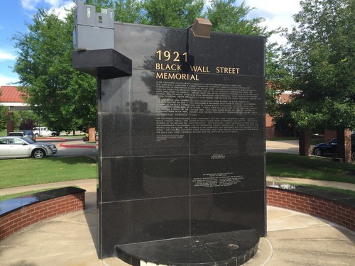 Memorial to the attack on Greenwood.
