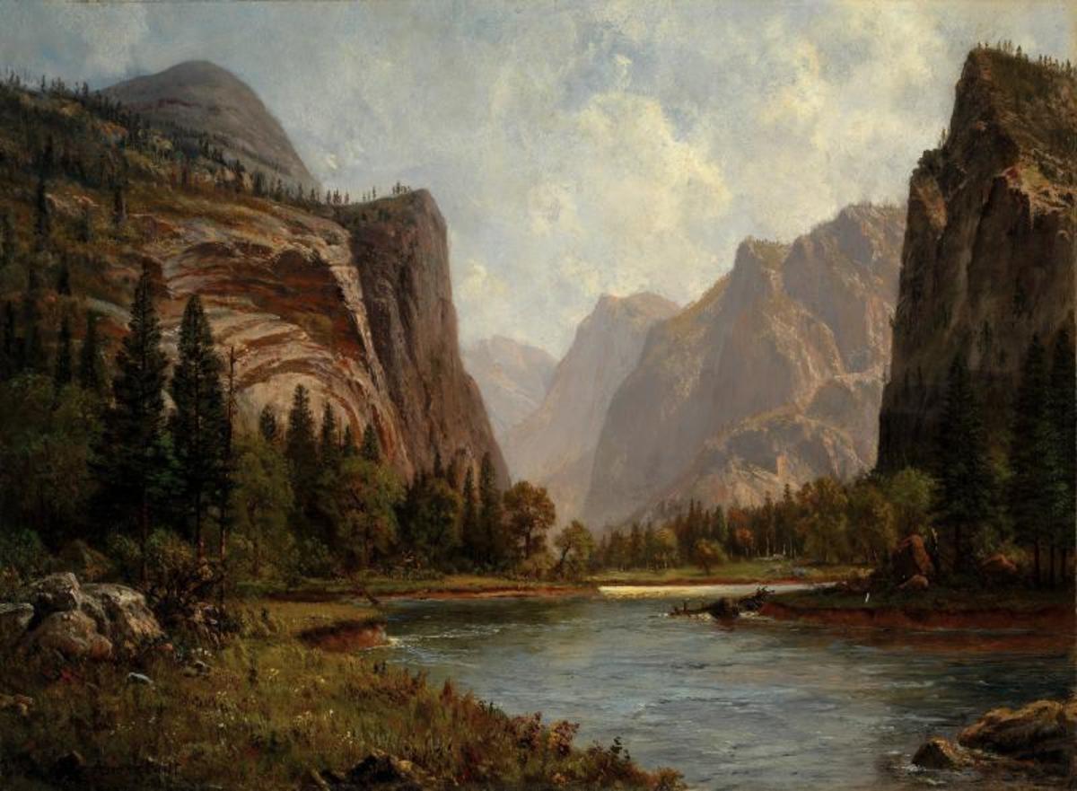 Albert Bierstadt, Gates of the Yosemite, ca. 1882, oil on paper mounted on canvas, Smithsonian American Art Museum, Public Domain Image