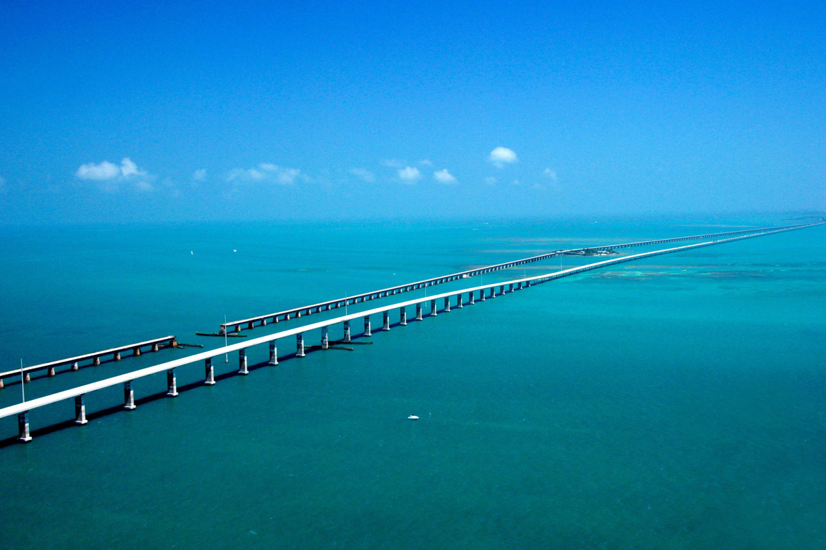 Seven Mile Bridge, the longest bridge on the Overseas Highway, Florida