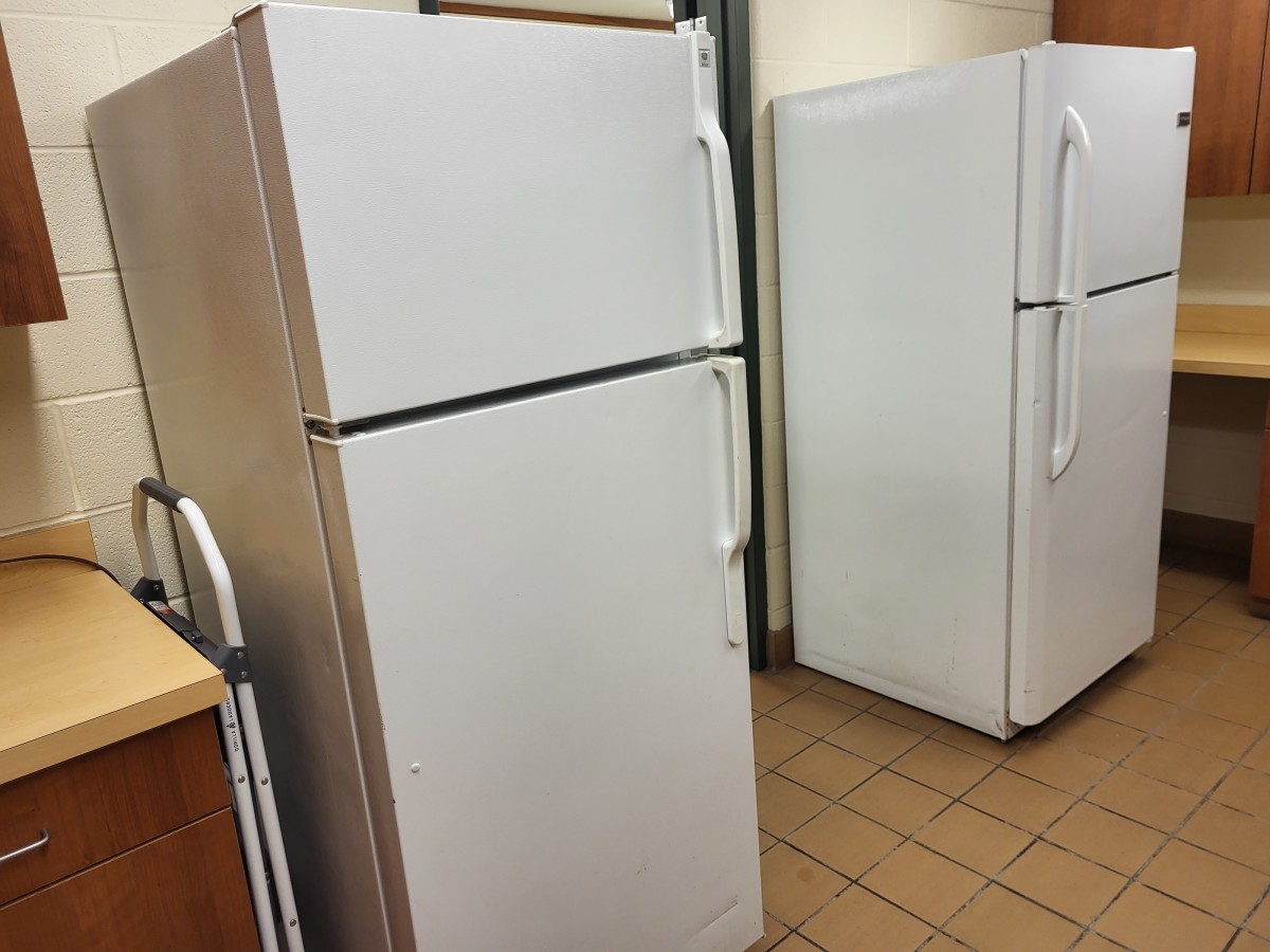 two refridgerators and two freezers