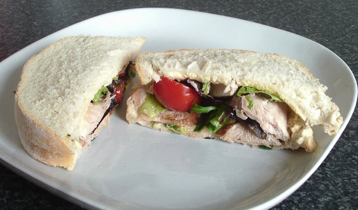 Pheasant and simple salad sandwich
