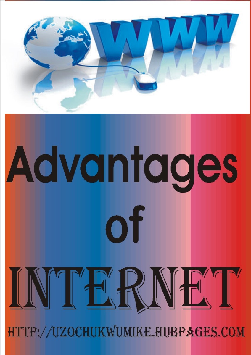 Introductory picture on internet advantages 