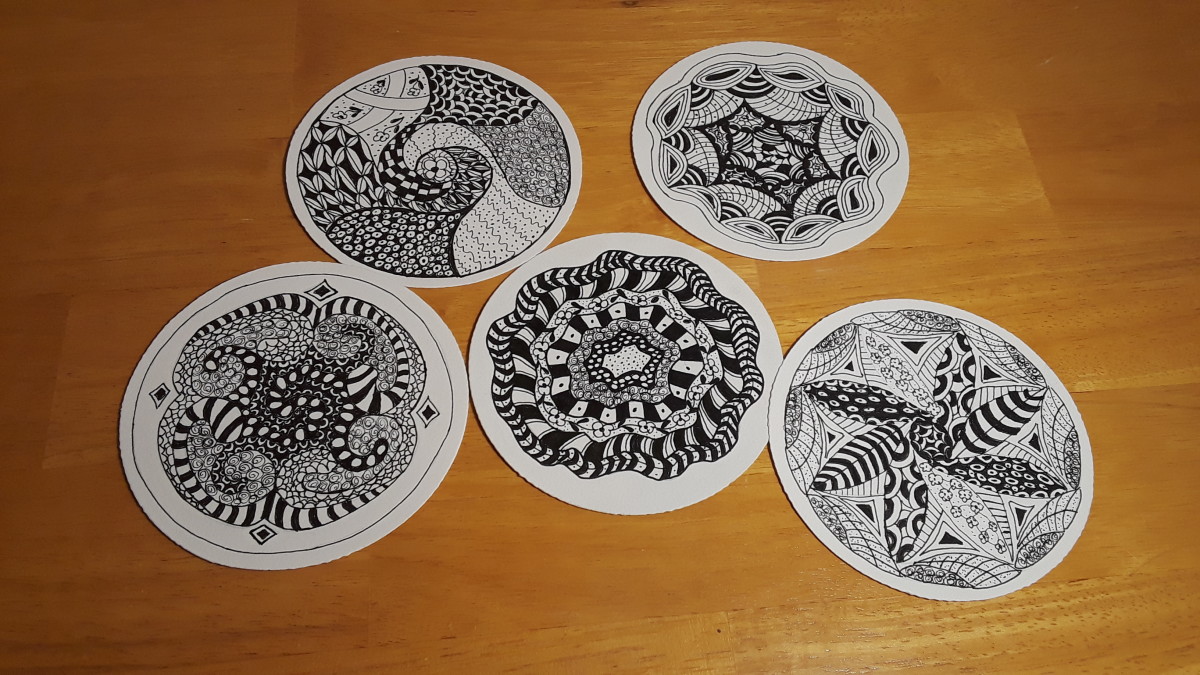 These circles were from a Zentangle kit to get me started.