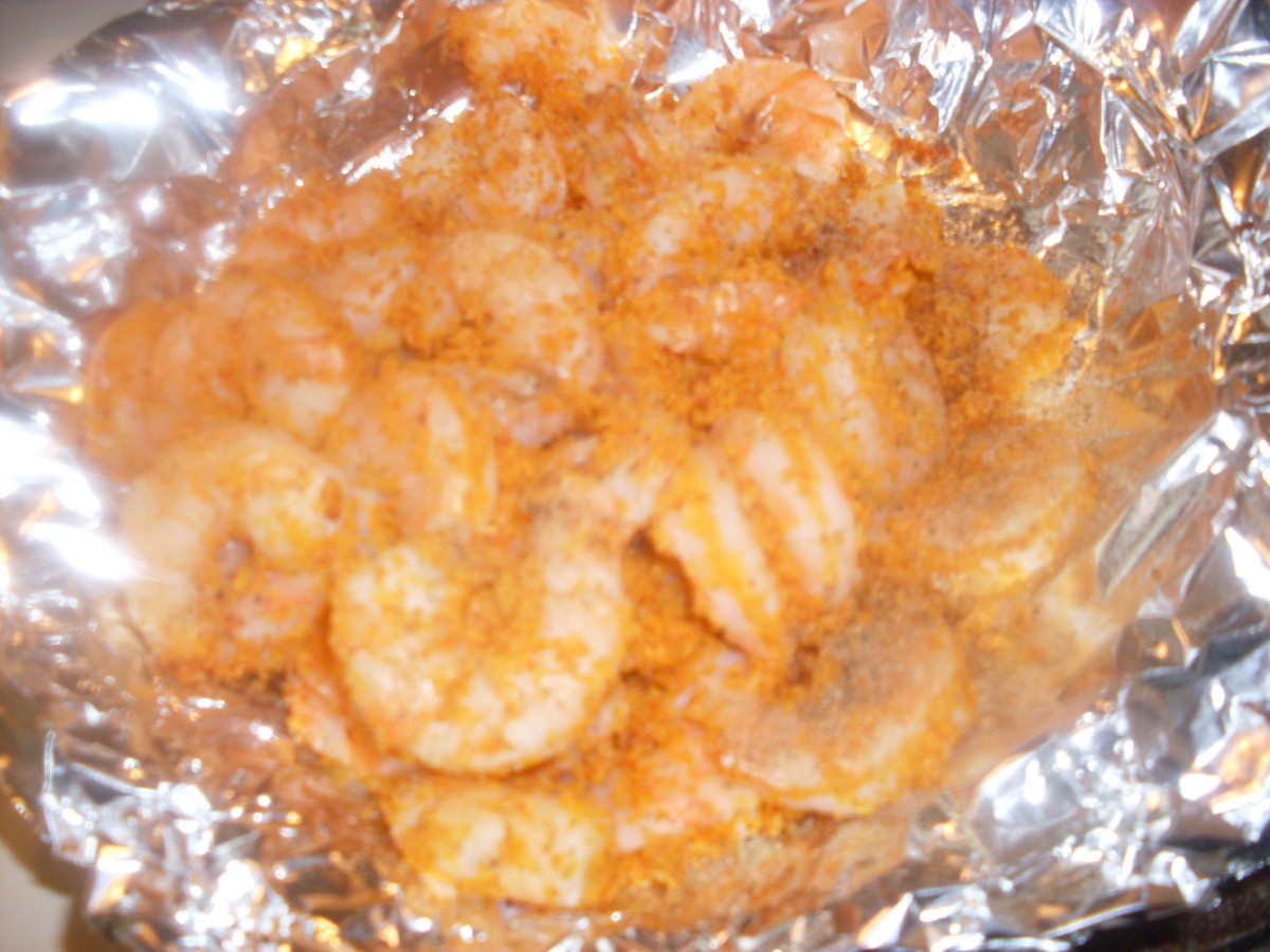Crispy buffalo shrimp, seasoned with Shake N Bake brand seasonings 