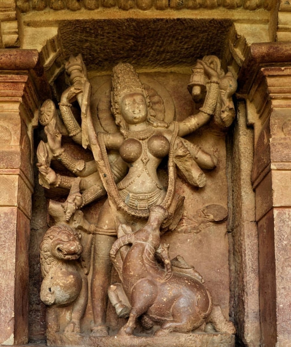 Mahishasumardani-Goddess Durga in a fierce form.