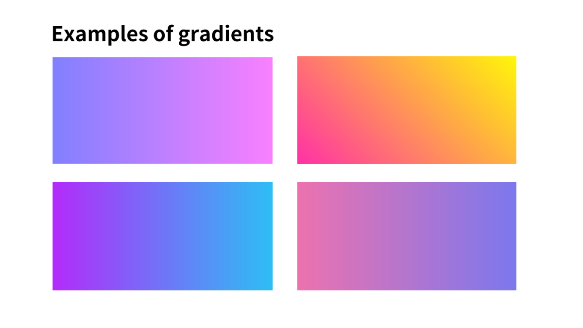 Trang web của bạn sẽ trở nên sinh động hơn nếu bạn bổ sung nền gradient tuyến tính. Bạn có thể lựa chọn từ nhiều màu sắc khác nhau để tạo ra nền gradient phù hợp với ý tưởng của mình.