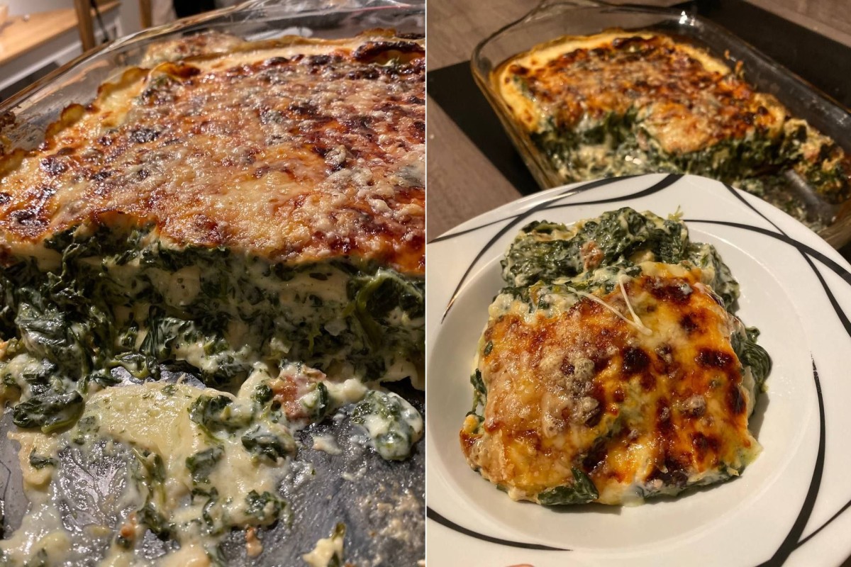 Super cheesy green lasagna with spinach