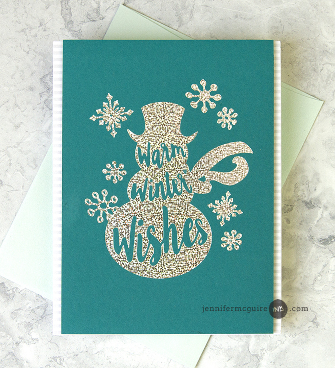 This elegant, foiled holiday is a perfect way to send greeting to your friends and families