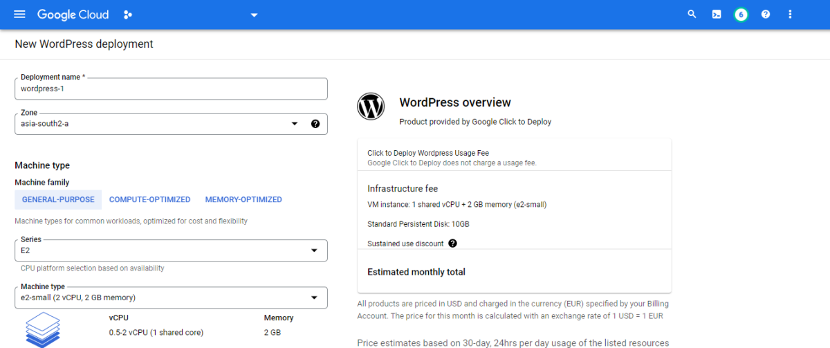 WordPress Deployment on Google Cloud