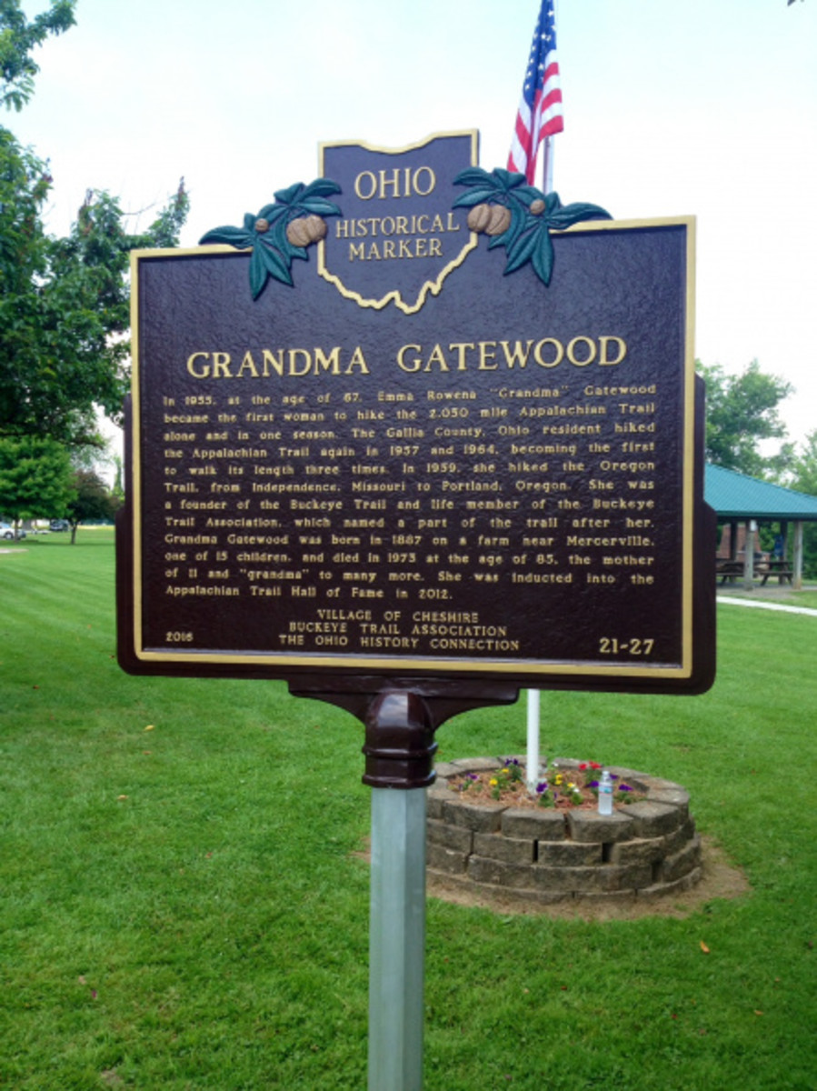 Historical marker in Ohio honoring Grandma Gatewood