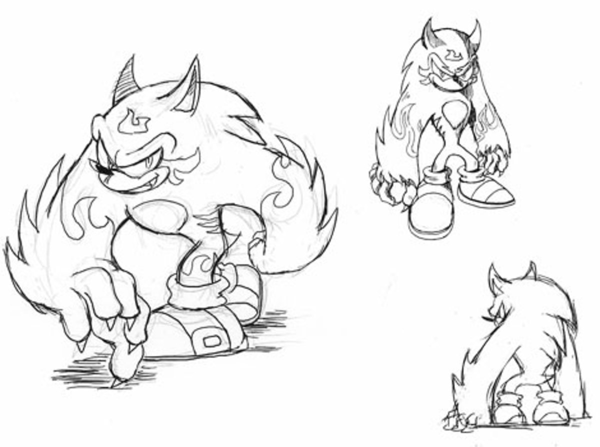 Early "Sonic the Werehog" Concept Art