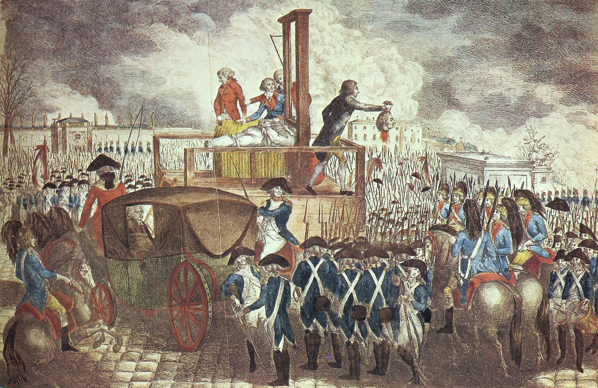 Execution of King Louis XVI, copperplate engraving by Georg Heinrich Sieveking, German copperplate engraving, 1793
