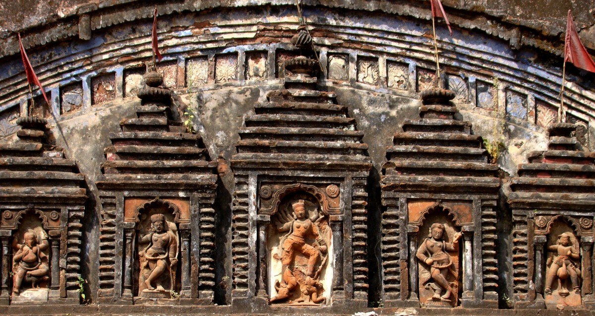 Largest terracotta Durga panel of West Bengal; Shiva-Durga temple; Bali-Dewangunj, district Hooghly