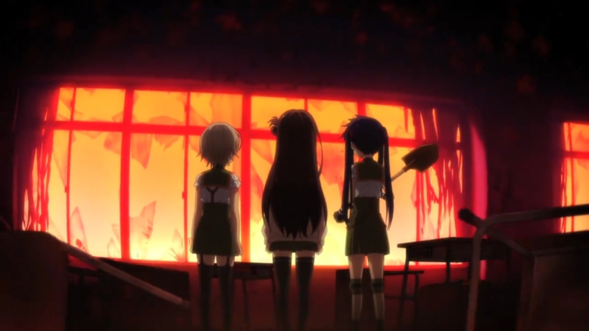 Our heroes in "School-Live" ready to save the day in their own special way.