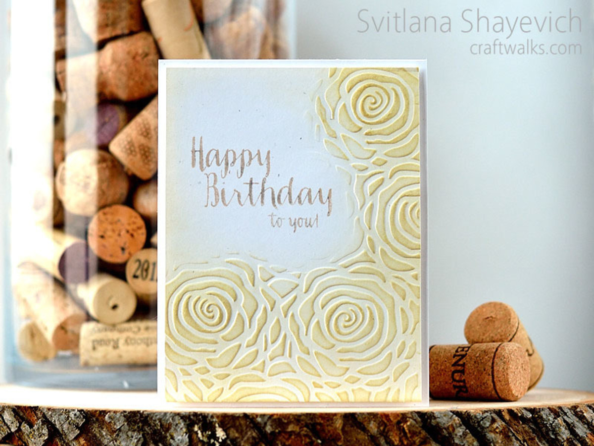 This wrap around embossing technique uses a diffuser to create this partial embossing technique