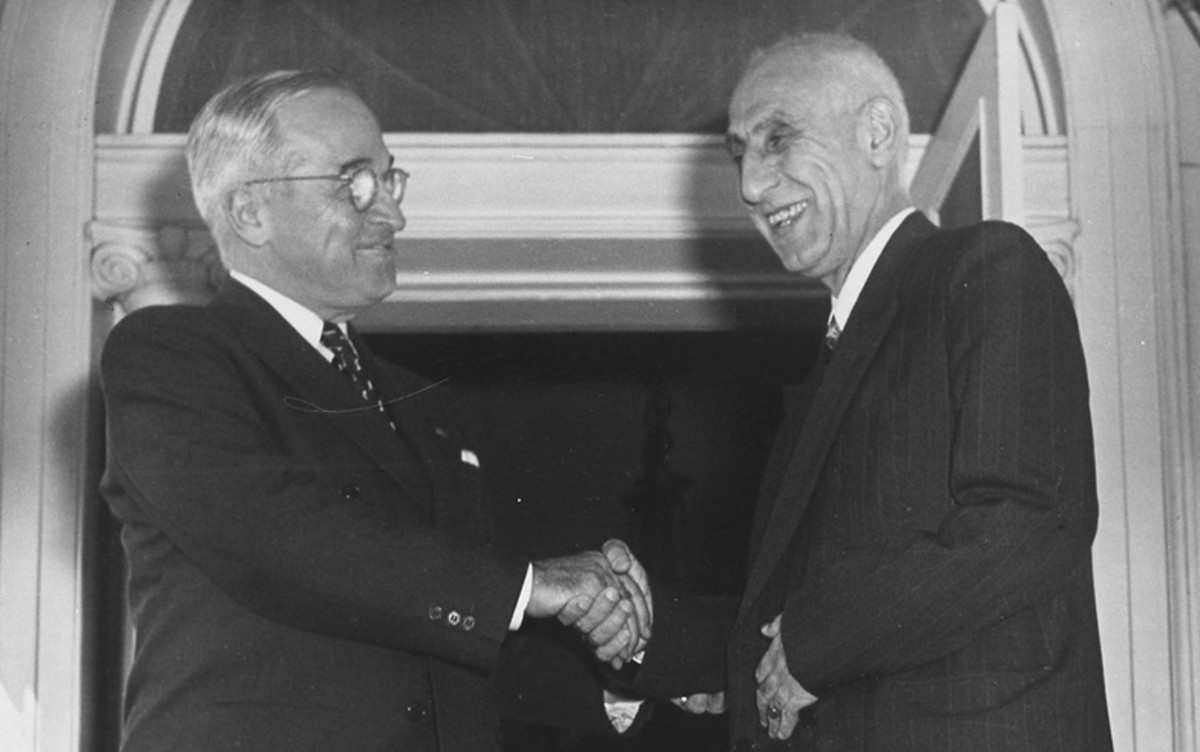 U.S. President Harry Truman meeting Mossadegh in 1951, two years before the coup.