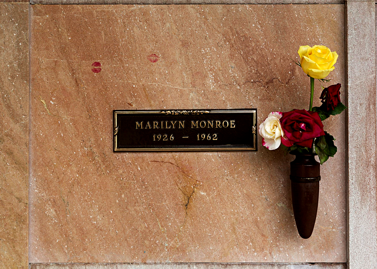 Marilyn Monroe's gravestone at Westwood Village Memorial Park Cemetery.
