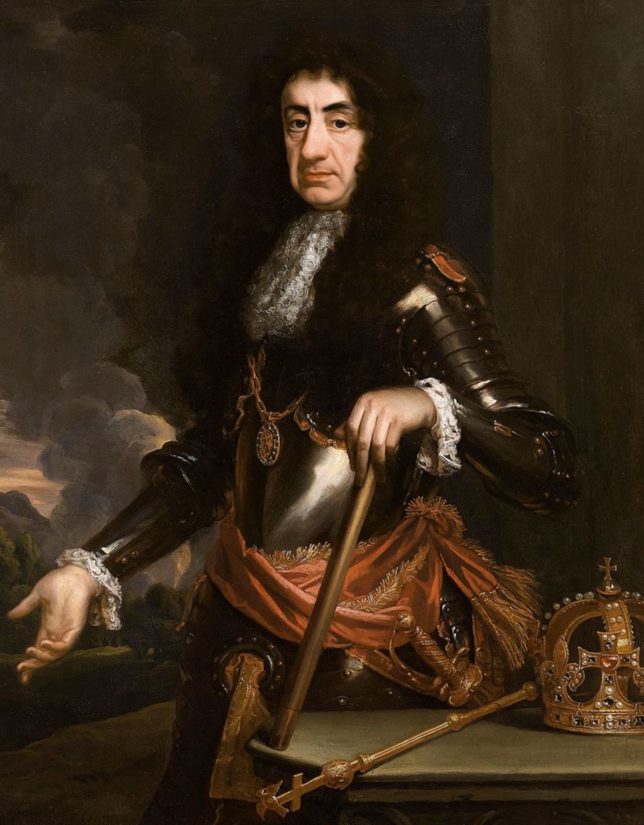 King Charles II had many mistresses, including Nell Gwyn. She bore him two sons, Charles and James.