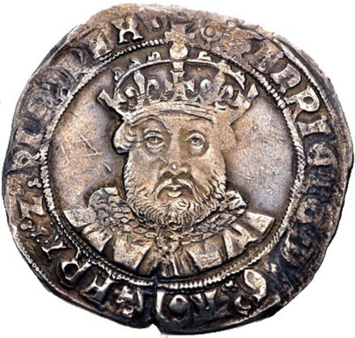 Coin with copper showing