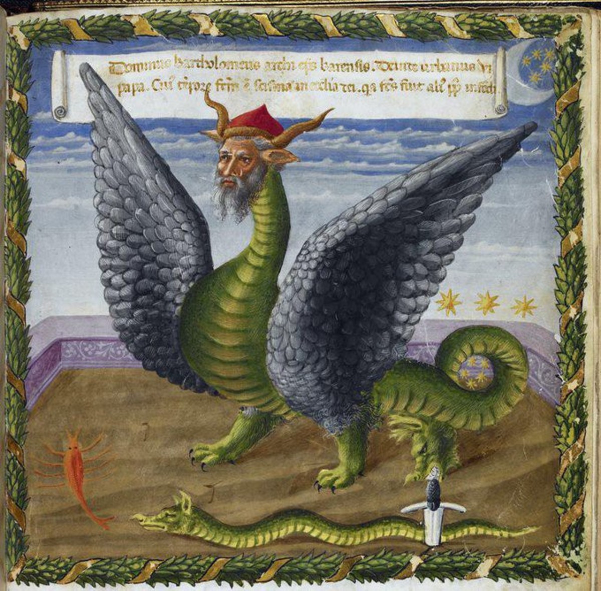 Pope Urban VI as a human-headed dragon. 