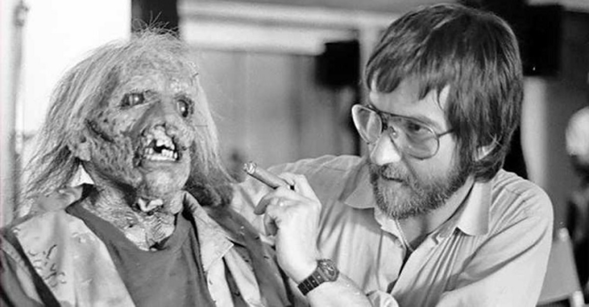 Tobe Hooper on the set of "The Texas Chainsaw Massacre" (1974).