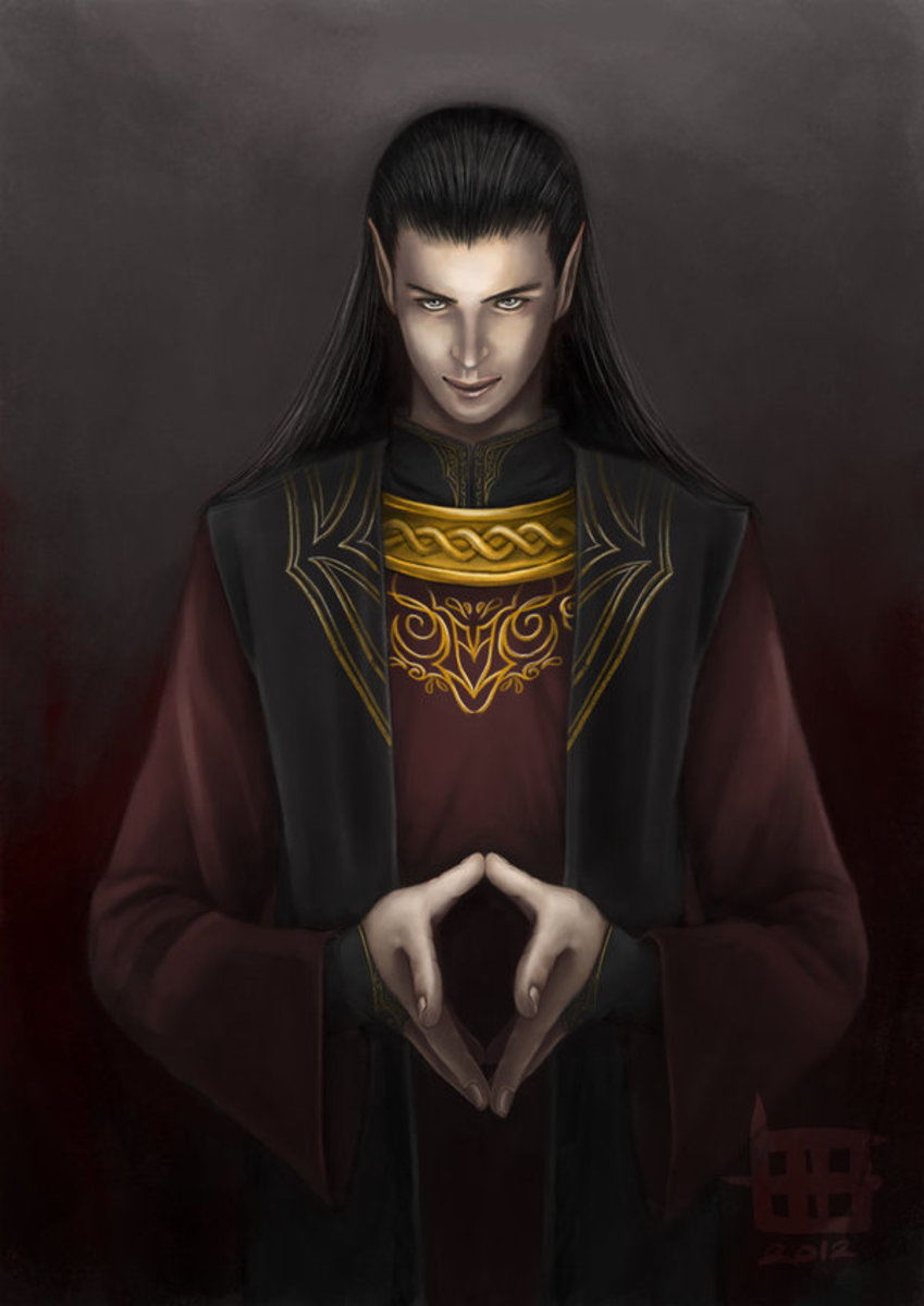 Sauron as Annatar, the Lord of Gifts in Tolkien's lore.  Artwork by Alaïs.