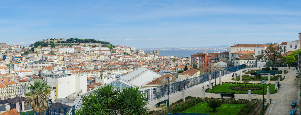 Panorama of Lisbon (Portugal) with the castle