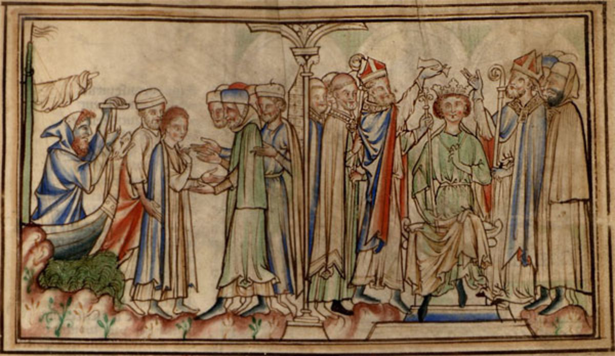 Eadward arrives back in England in Ad 1041 after a long exile in Normandy