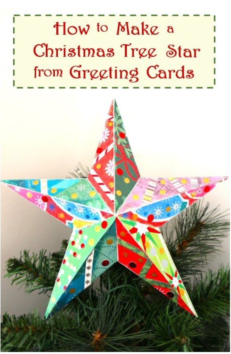 How to Make a Christmas Tree Star From Recycled Greeting Cards