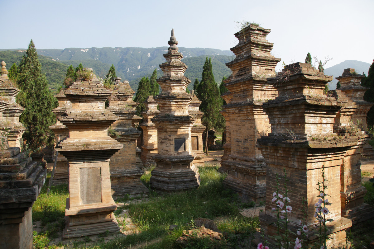 The Pagoda Forest is a cemetery for Buddhist monks at the Shaolin temple in Henan, China.