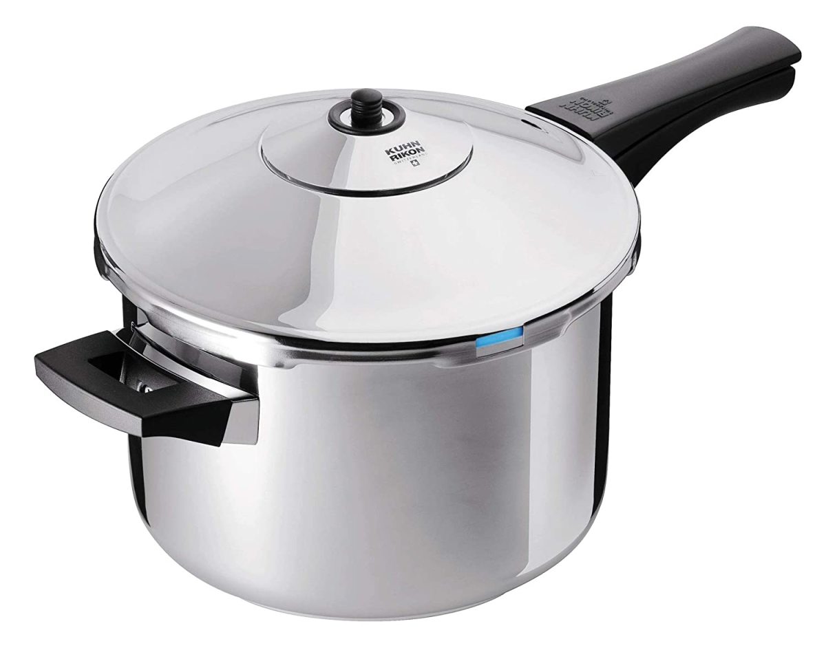 The Kuhn Rikon Duromatic Stainless-Steel Saucepan Pressure Cooker.