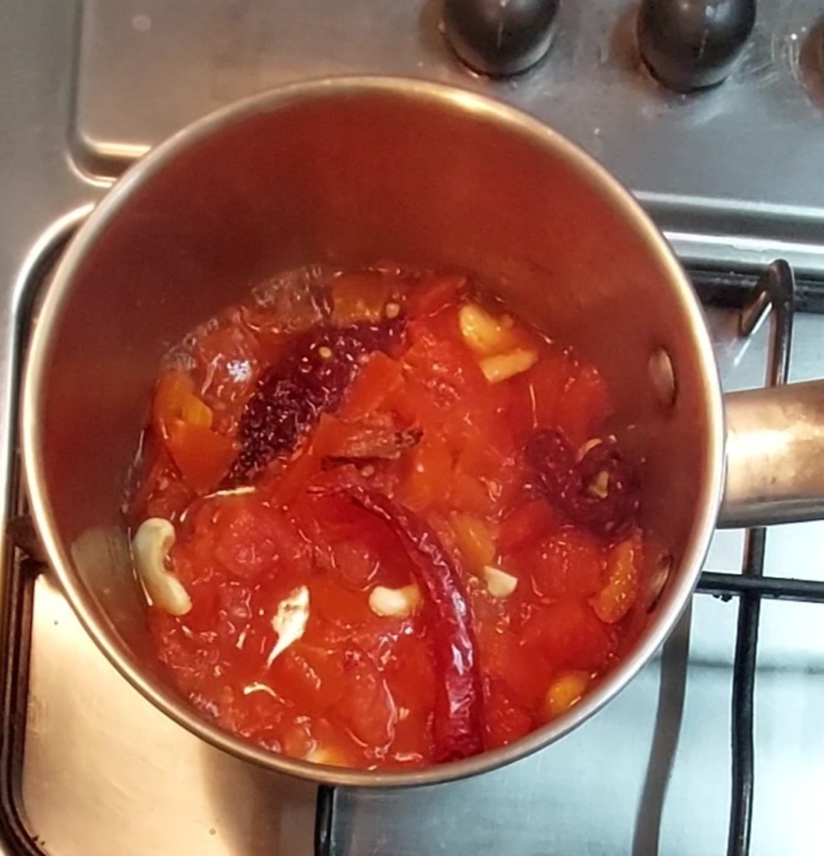 Close the lid and cook for 5 minutes or till tomatoes are well cooked. Switch off the flame and let it cool down to warm.