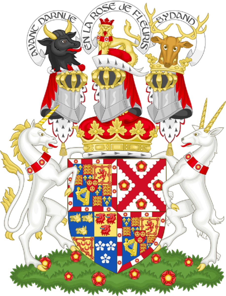 The ornate coat of arms of the Duke of RIchmond, Lennox and Gordon. 