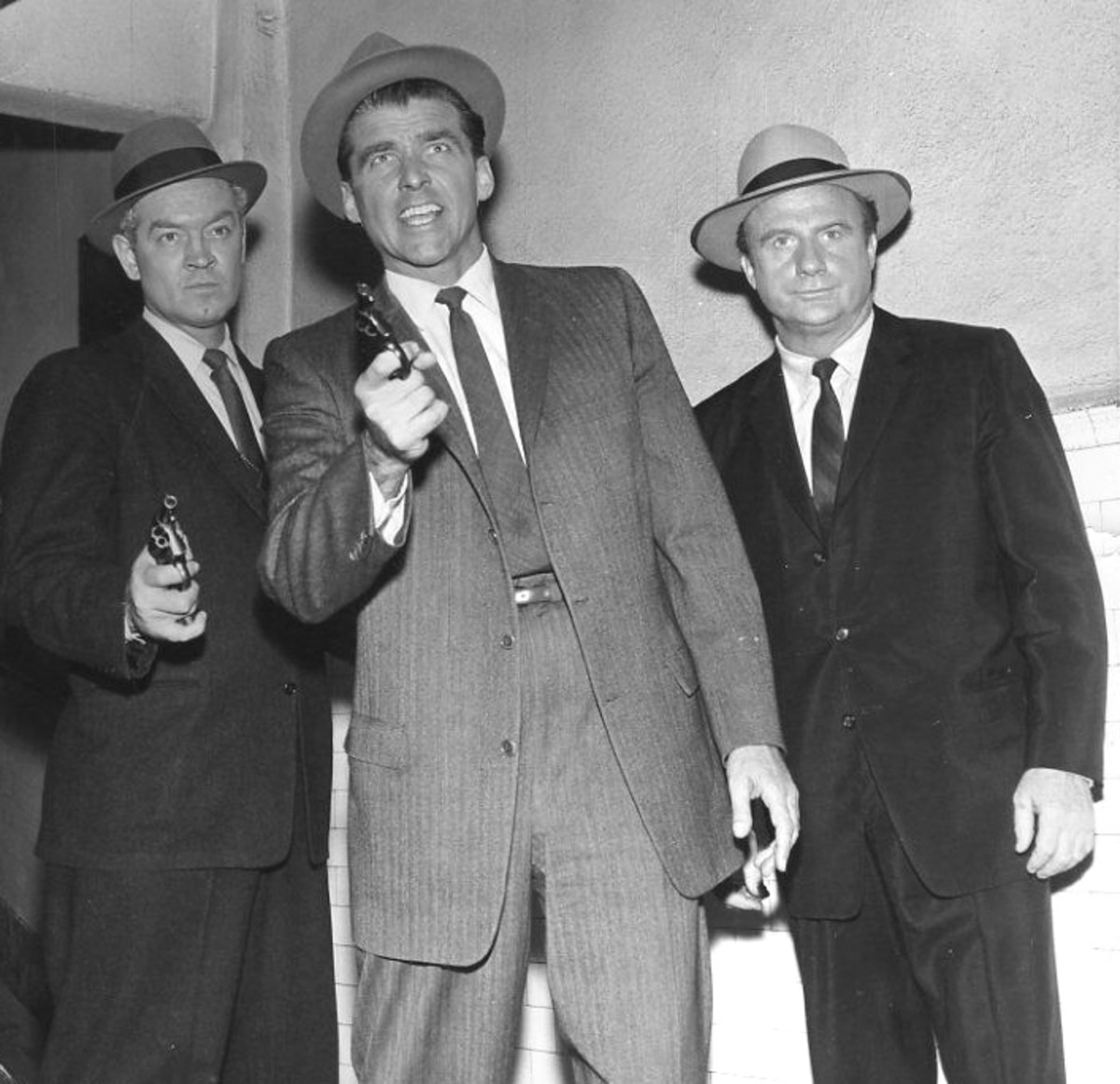 L–R: Arch Johnson, Bill Smith, and Jack Warden in the TV adaption of "The Asphalt Jungle" (1961).