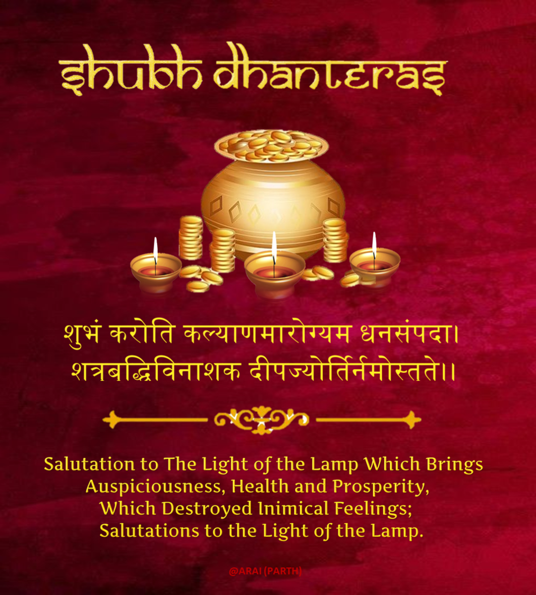 Dhanteras (Dhantrayodashi) Wished in Hindi Language