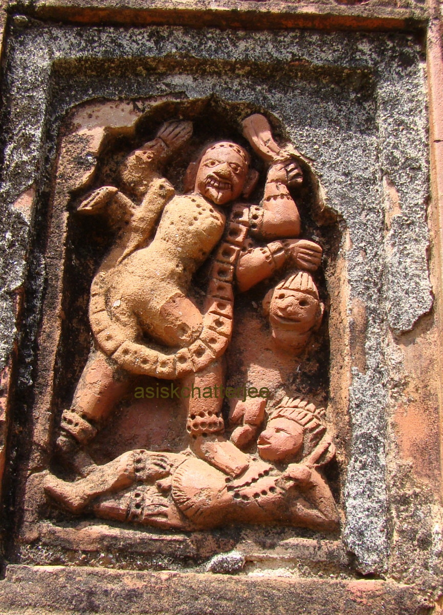 Dakshina Kali; terracotta; Damodar temple; Hadal-Narayanpur, Bankurs