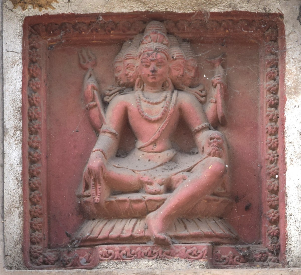 Panchanan Shiva (Shiva with 5 heads); terracotta; Jagannath temple, Sujagunj, Medinipur