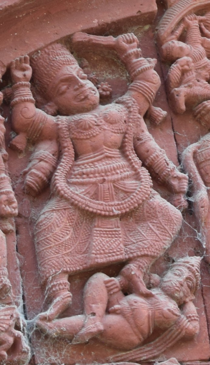 Siddheshwari Kali; terracotta; Uchkaran Shiva temple, Birbhum