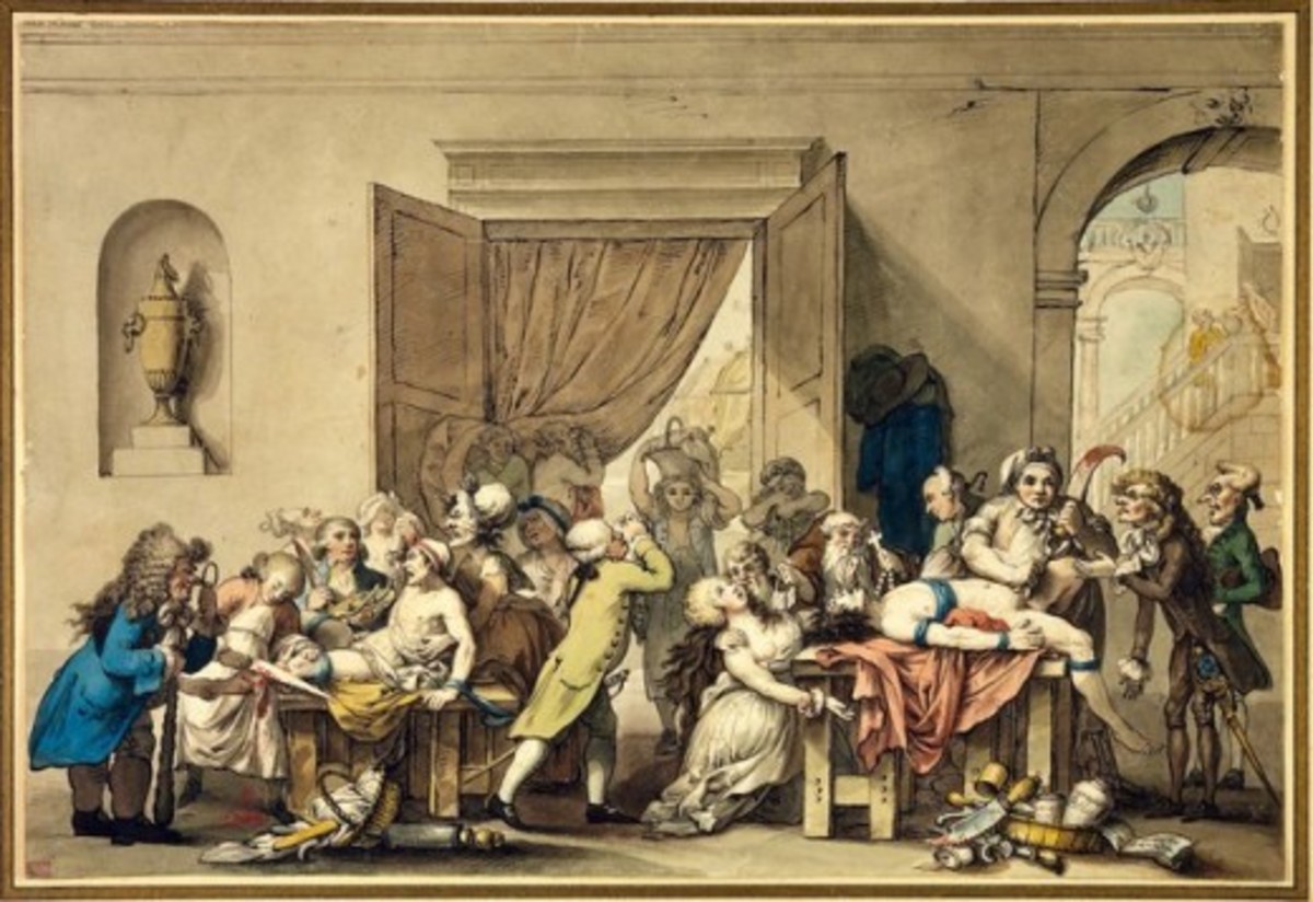A “theatre” of medicine and surgery. Watercolour by Johann Heinrich Ramberg, ca. 1800 