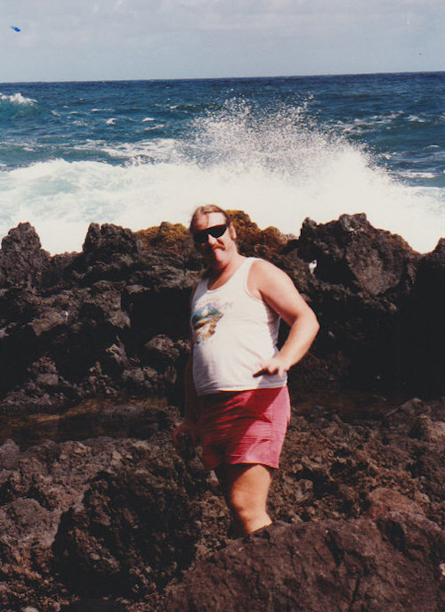 Bob at one of the "rocks meet water" on Maui
